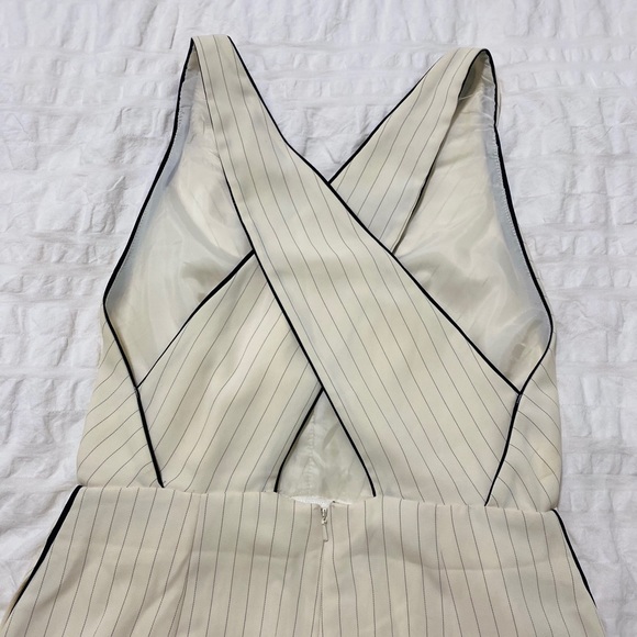 TOPSHOP cream & black pinstriped jumpsuit - Picture 4 of 5